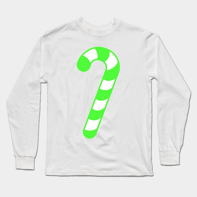 GREEN AND WHITE CANDY CANE - CUTE CHRISTMAS DESIGN Long Sleeve T-Shirt by iskybibblle